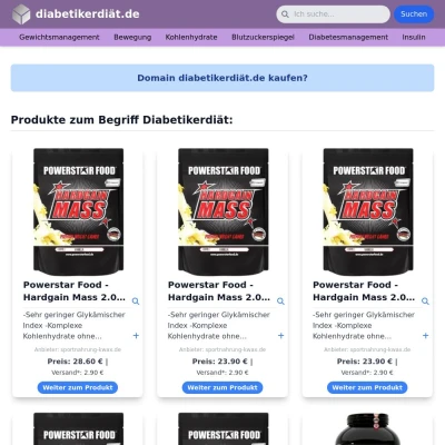 Screenshot diabetikerdiät.de