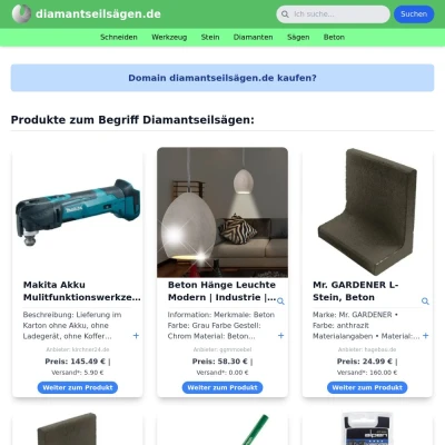 Screenshot diamantseilsägen.de