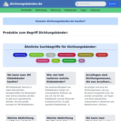 Screenshot dichtungsbänder.de