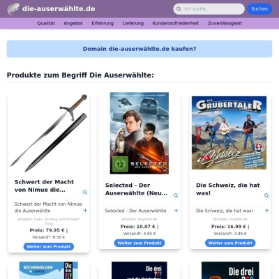 Screenshot die-auserwählte.de