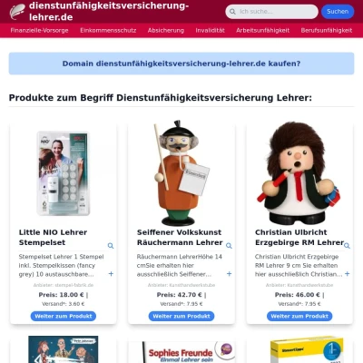 Screenshot dienstunfähigkeitsversicherung-lehrer.de