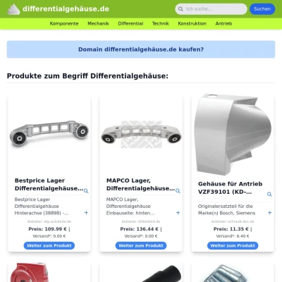 Screenshot differentialgehäuse.de