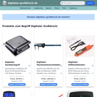 Screenshot digitaler-großdruck.de