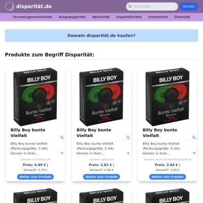 Screenshot disparität.de