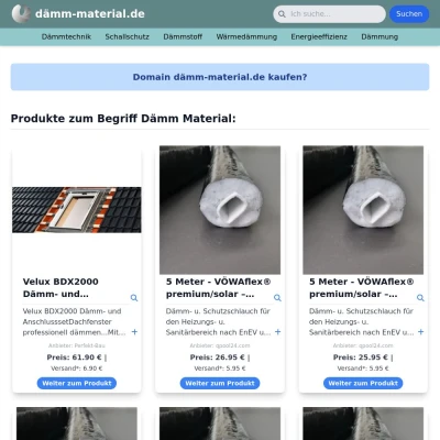 Screenshot dämm-material.de