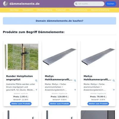 Screenshot dämmelemente.de