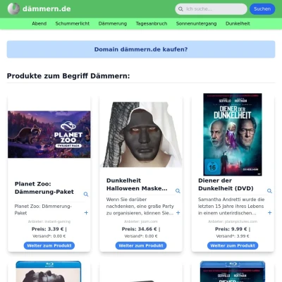 Screenshot dämmern.de