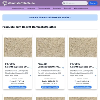 Screenshot dämmstoffplatte.de