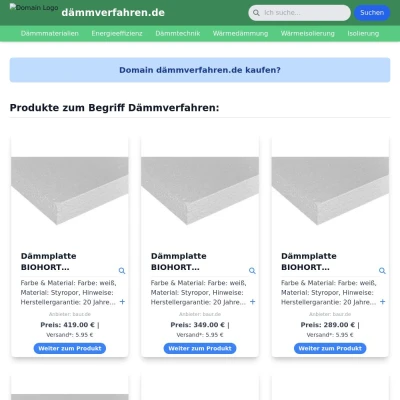 Screenshot dämmverfahren.de