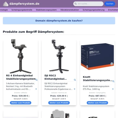 Screenshot dämpfersystem.de