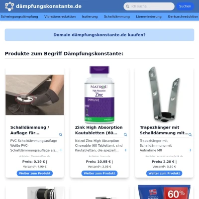 Screenshot dämpfungskonstante.de