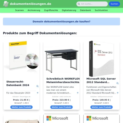 Screenshot dokumentenlösungen.de