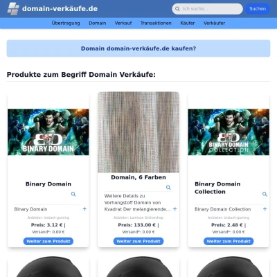 Screenshot domain-verkäufe.de