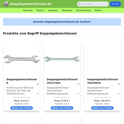 Screenshot doppelgabelschlüssel.de