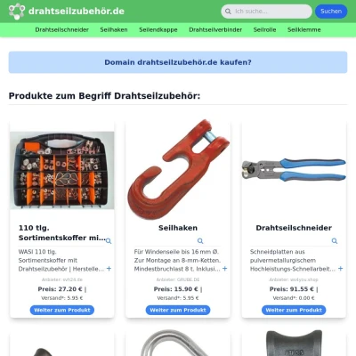 Screenshot drahtseilzubehör.de