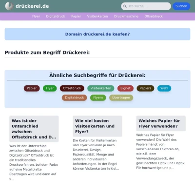 Screenshot drückerei.de