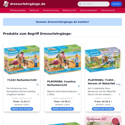 Screenshot dressurlehrgänge.de