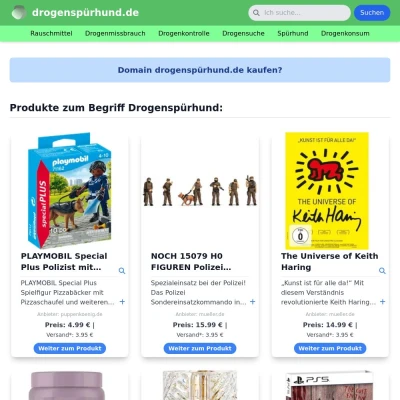 Screenshot drogenspürhund.de