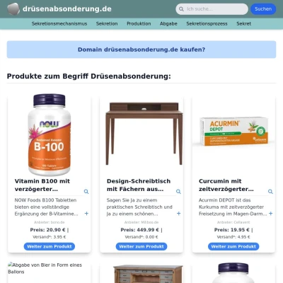 Screenshot drüsenabsonderung.de