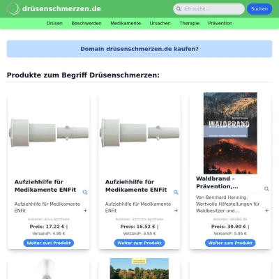 Screenshot drüsenschmerzen.de