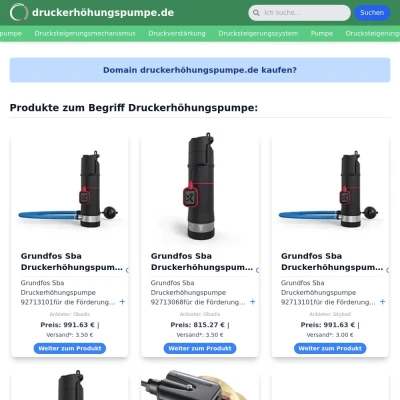 Screenshot druckerhöhungspumpe.de