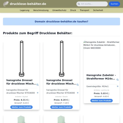 Screenshot drucklose-behälter.de