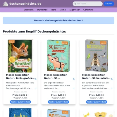 Screenshot dschungelnächte.de