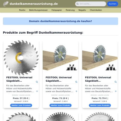 Screenshot dunkelkammerausrüstung.de