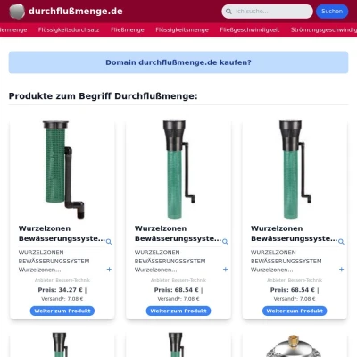 Screenshot durchflußmenge.de