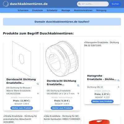 Screenshot duschkabinentüren.de