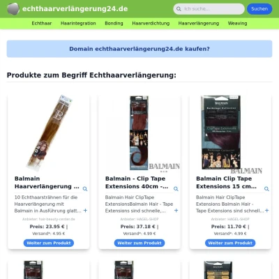 Screenshot echthaarverlängerung24.de