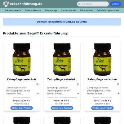 Screenshot eckzahnführung.de