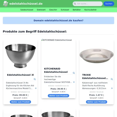 Screenshot edelstahlschüssel.de