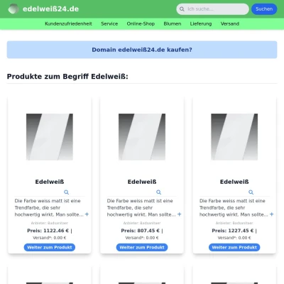 Screenshot edelweiß24.de
