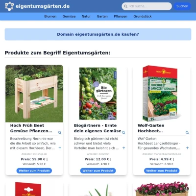 Screenshot eigentumsgärten.de