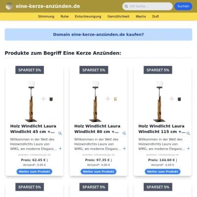 Screenshot eine-kerze-anzünden.de
