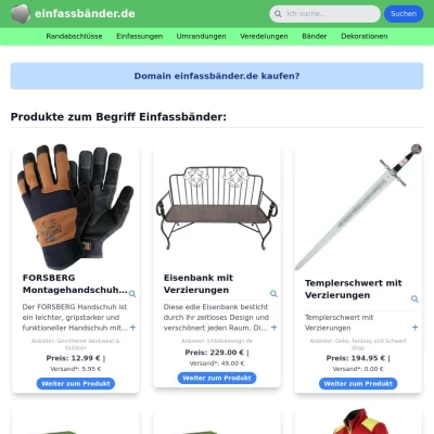 Screenshot einfassbänder.de