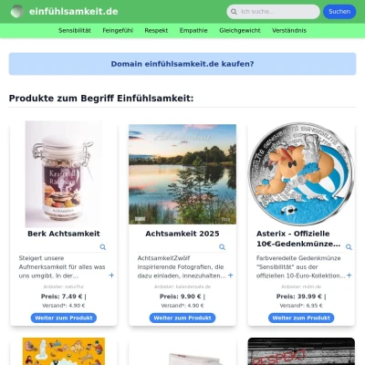 Screenshot einfühlsamkeit.de