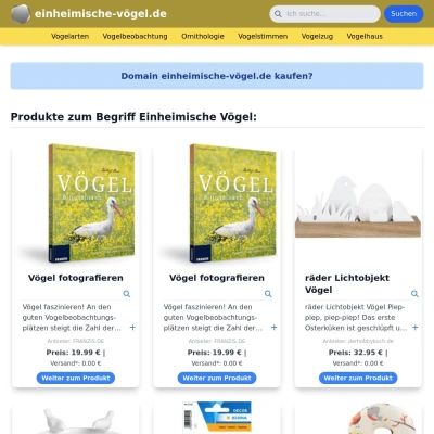 Screenshot einheimische-vögel.de