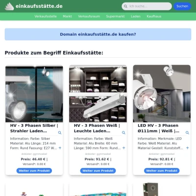 Screenshot einkaufsstätte.de