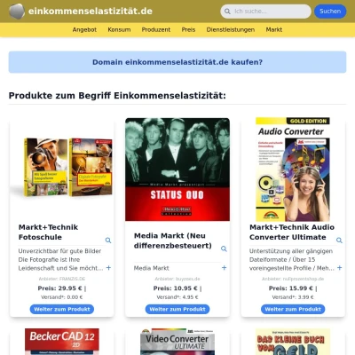 Screenshot einkommenselastizität.de