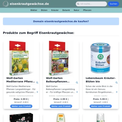 Screenshot eisenkrautgewächse.de