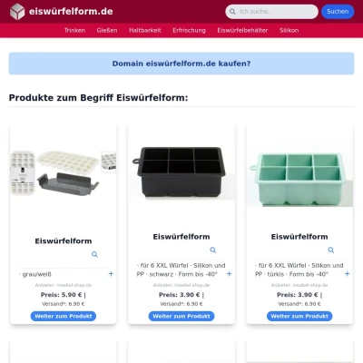 Screenshot eiswürfelform.de