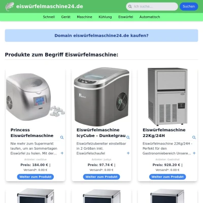 Screenshot eiswürfelmaschine24.de