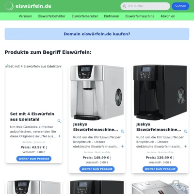 Screenshot eiswürfeln.de