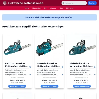 Screenshot elektrische-kettensäge.de