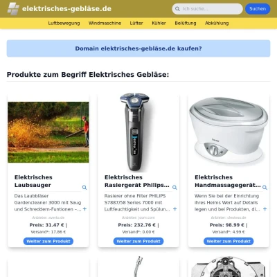 Screenshot elektrisches-gebläse.de