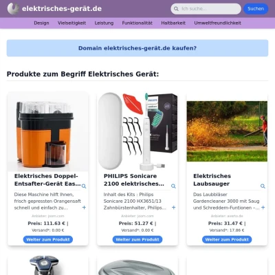 Screenshot elektrisches-gerät.de