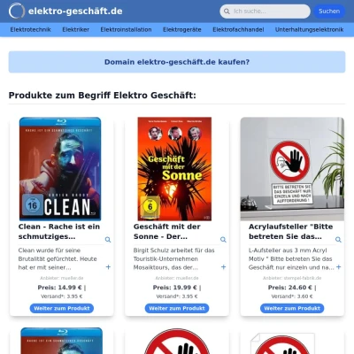 Screenshot elektro-geschäft.de