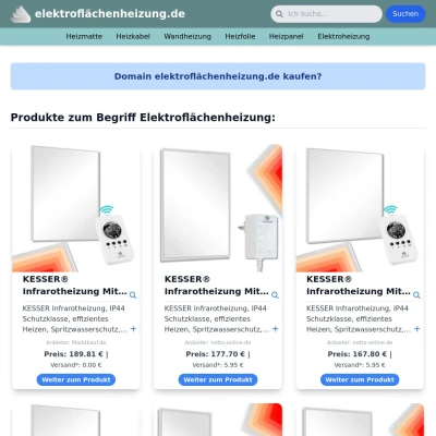 Screenshot elektroflächenheizung.de